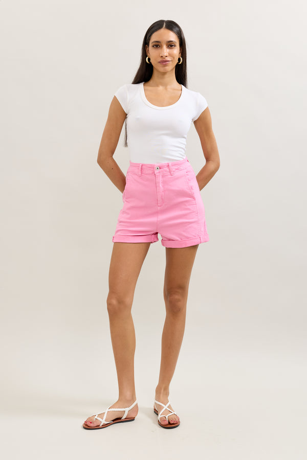 Color:Rose, Short Lou Coupe Ballon - Vue 1 - Place du Jour