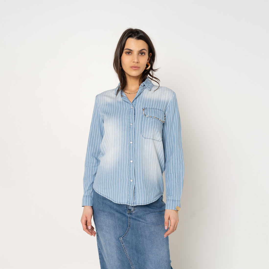 Chemise Élodie rayée & poche bijoux Chemise Élodie rayée & poche bijoux
