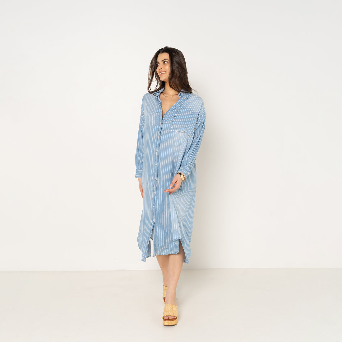 Chemise Longue Rayée Poche Bijoux Chemise Longue Rayée Poche Bijoux