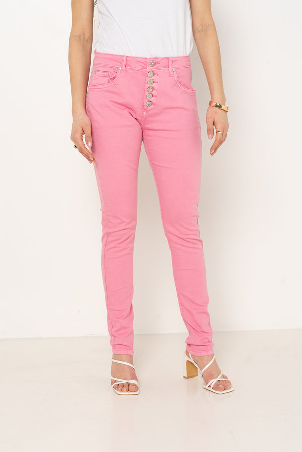 Pantalon Boyfriend à Boutons Fantaisies Argentés Été