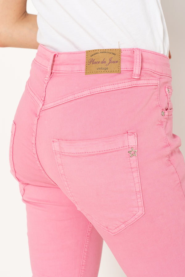 Pantalon Boyfriend à Boutons Fantaisies Argentés Été