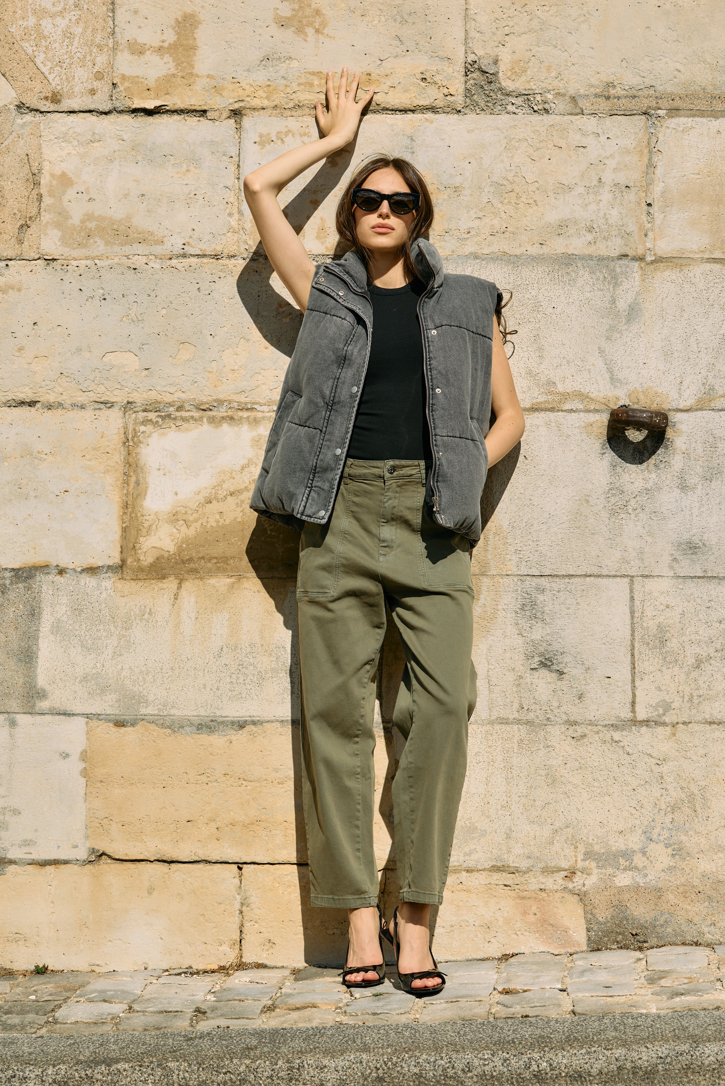 Jean noir,Doudoune sans manches effet jean - Doudoune femme - Place du jour Jean noir,Doudoune sans manches effet jean - Doudoune femme - Place du jour