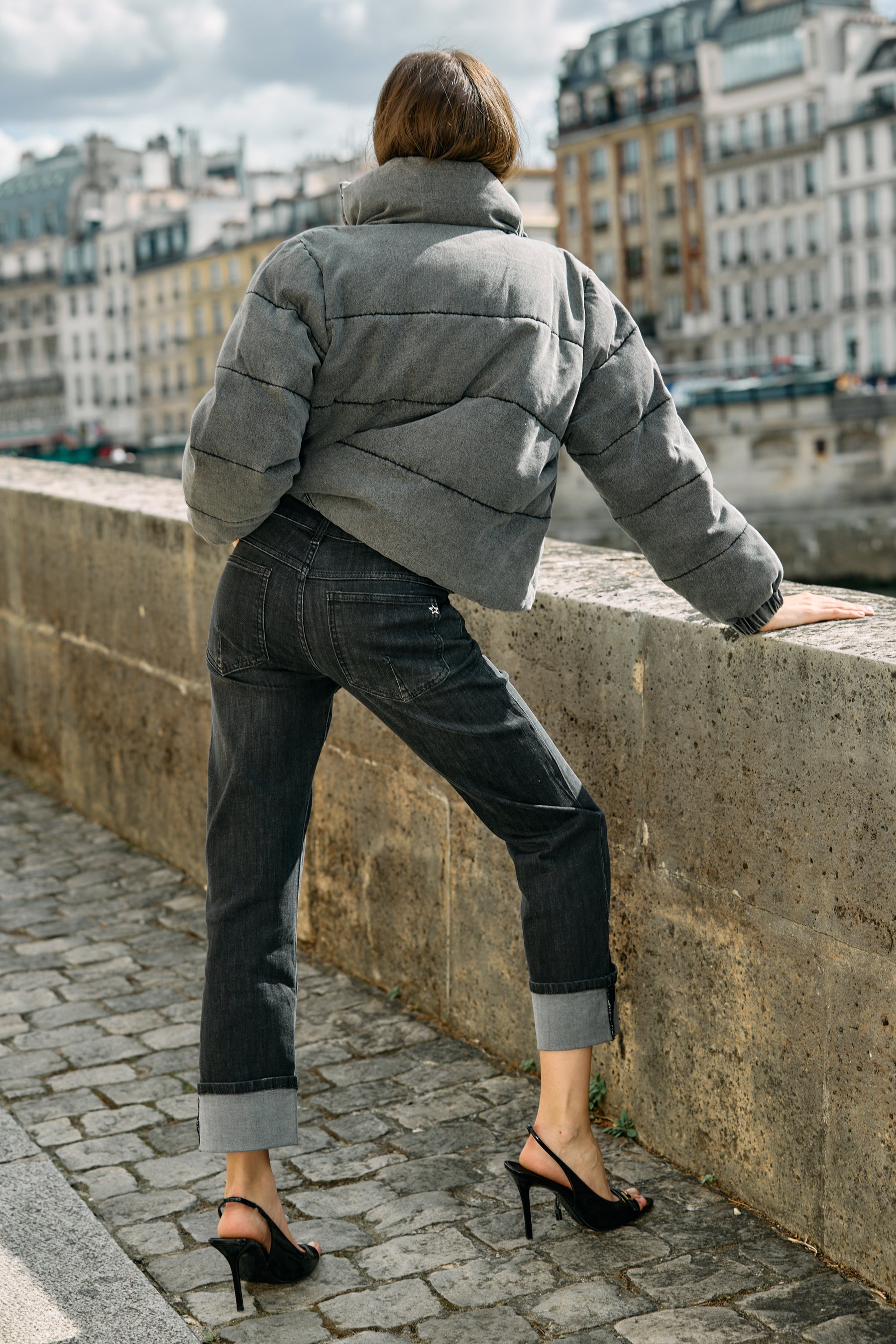 Jean noir,Doudoune manches - Veste femme - Place du jour Jean noir,Doudoune manches - Veste femme - Place du jour