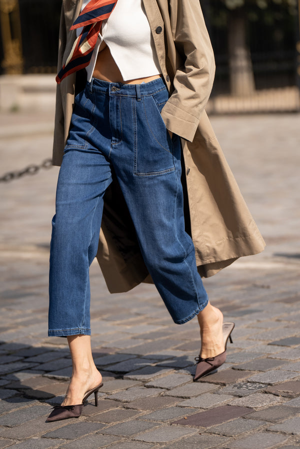 Color:Jean bleu fonce,Jean Jeanne Bleu Femme - Place du Jour