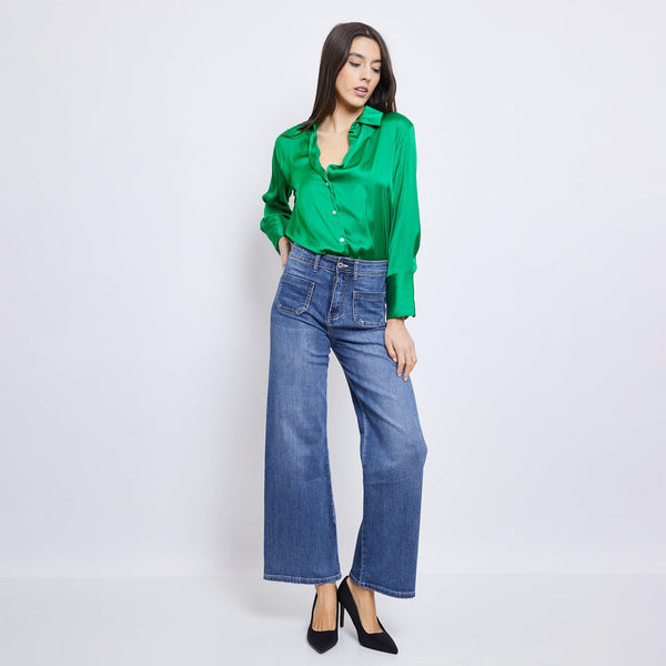 Color:Jean bleu,Jean Vintage Coupe Large - Jean Femme - Place du jour