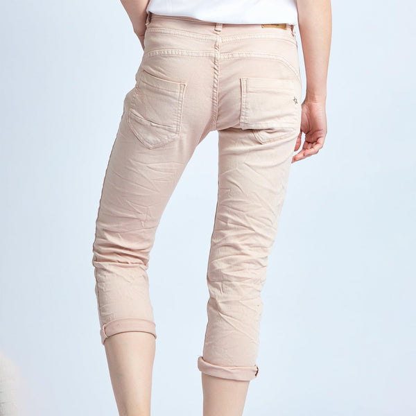 Color:Nude , Pantacourt en JoggJeans à Boutons - Pantacourt Femme - Place du jour