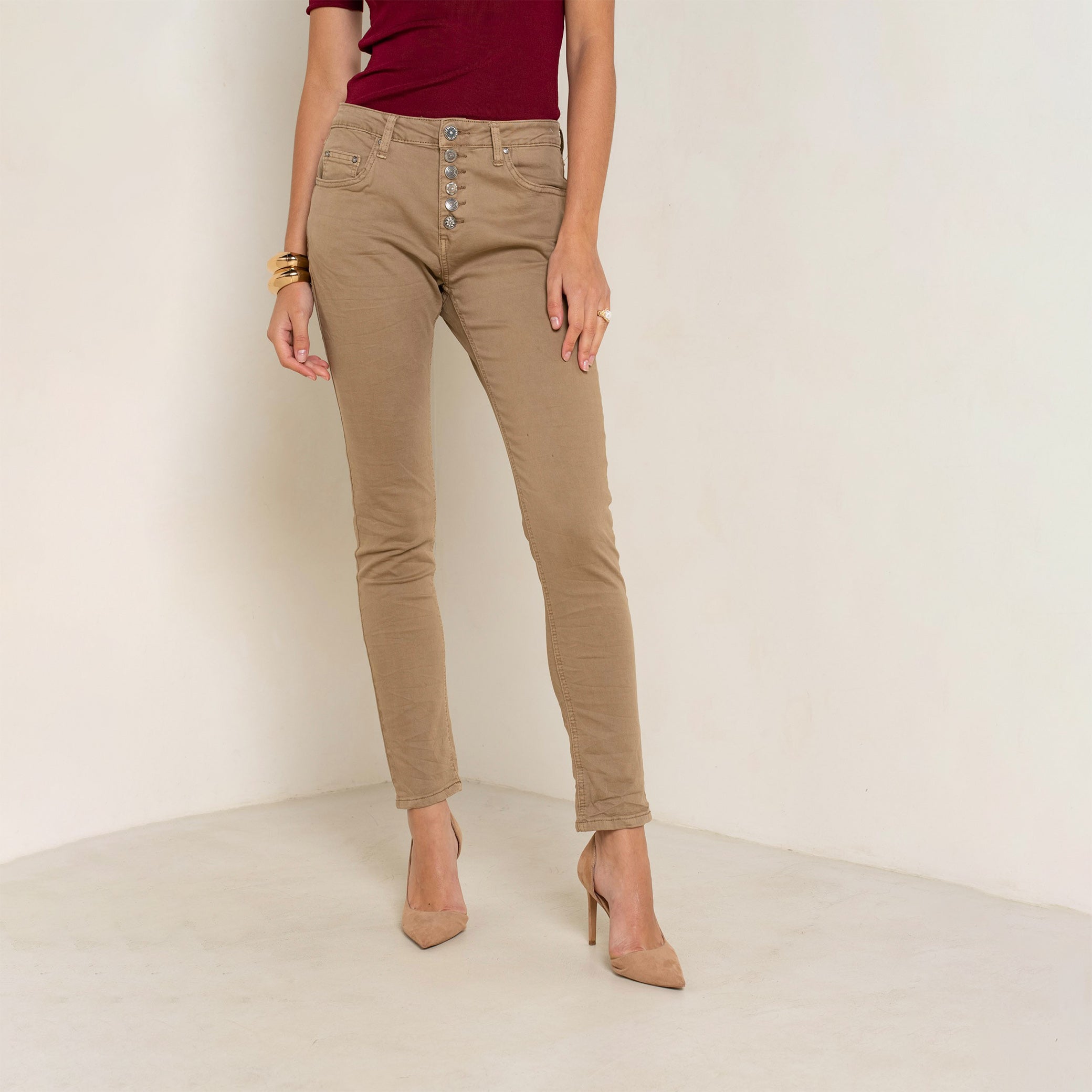 Taupe,Pantalon Bella couleurs boyfriend - Pantalon femme - Place du jour Taupe,Pantalon Bella couleurs boyfriend - Pantalon femme - Place du jour