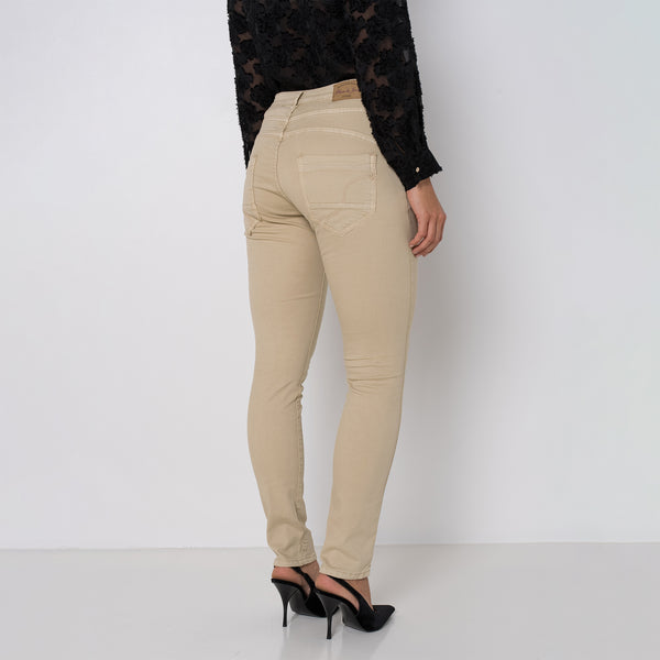 Color:Camel ,Boyfriend Taille Haute à Boutons - Jean femme - Place du jour