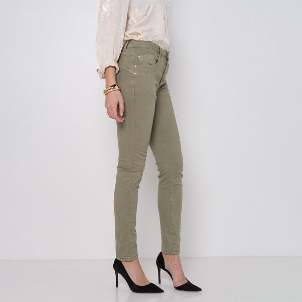 Boyfriend Taille Haute à Boutons