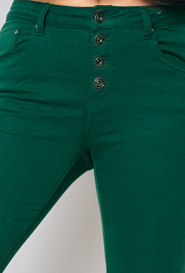 Boyfriend Taille Haute à Boutons