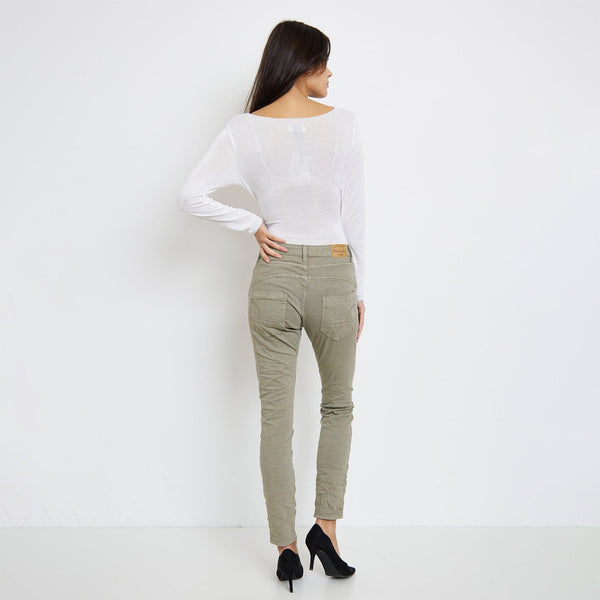 Boyfriend Taille Haute à Boutons