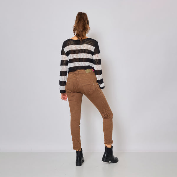 Color:Tabac,Boyfriend Taille Haute à Boutons - Jean femme - Place du jour