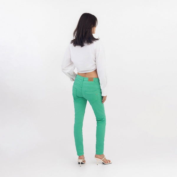 Color:Vert clair ,Boyfriend Taille Haute à Boutons - Jean femme - Place du jour