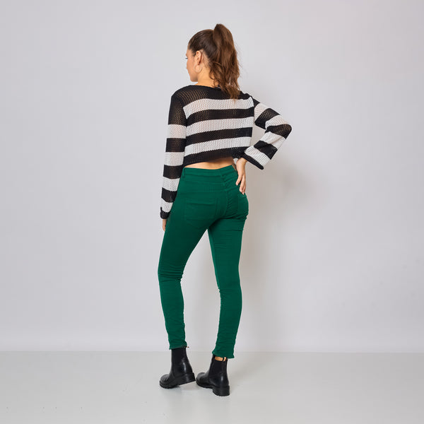 Boyfriend Taille Haute à Boutons