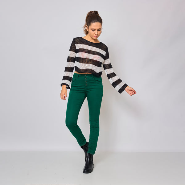 Boyfriend Taille Haute à Boutons