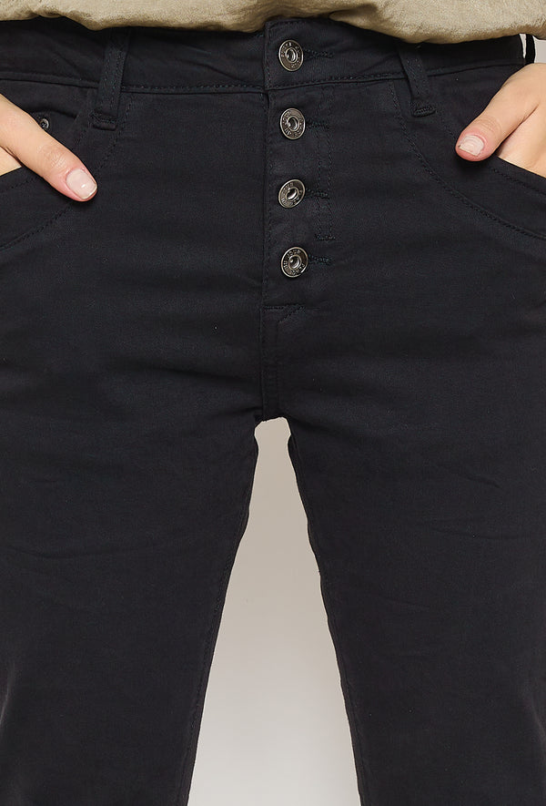 Boyfriend Taille Haute à Boutons