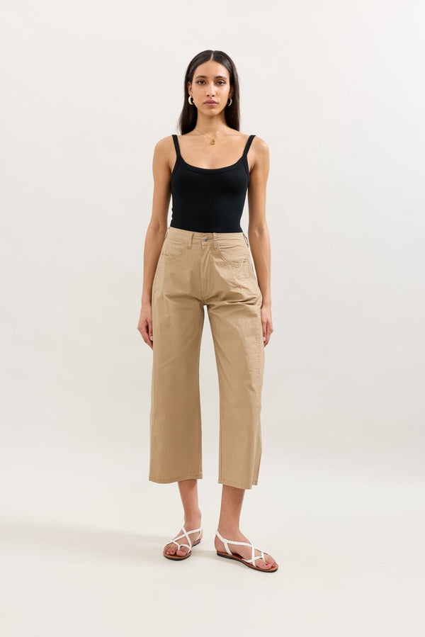 Color:Camel,Pantalon Parachute Léger - Pantalon Femme - Place du Jour