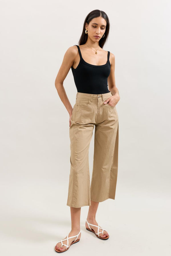 Color:Camel,Pantalon Parachute Léger - Pantalon Femme - Place du Jour