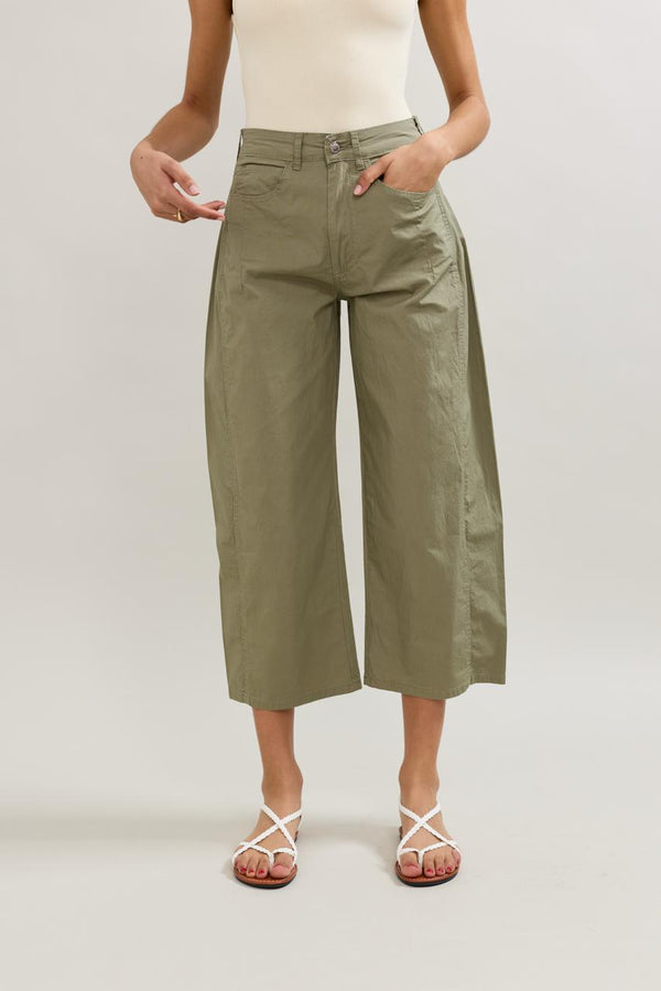 Color:Kaki,Pantalon Parachute Léger - Pantalon Femme - Place du Jour