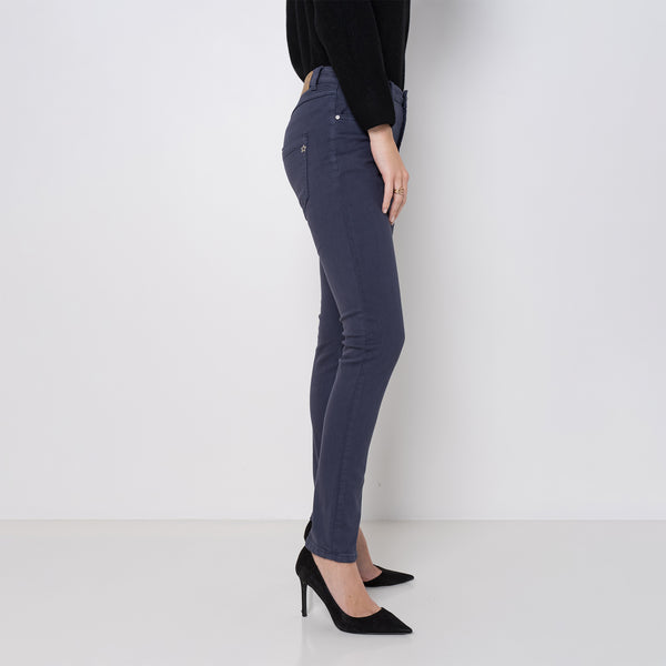 Color:Marine ,Boyfriend avec boutons fantaisies - Pantalon Couleurs Femme - Place du jour