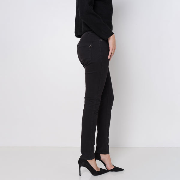 Color:Noir ,Boyfriend avec boutons fantaisies - Pantalon Couleurs Femme - Place du jour