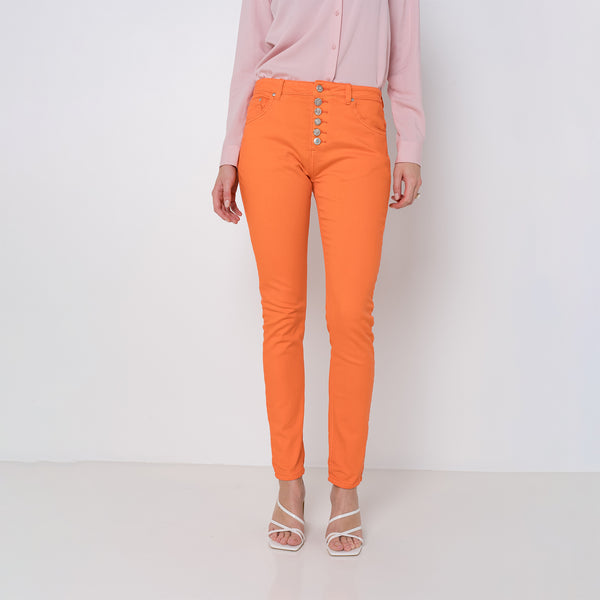 Pantalon Boyfriend à Boutons Fantaisies Argentés Été