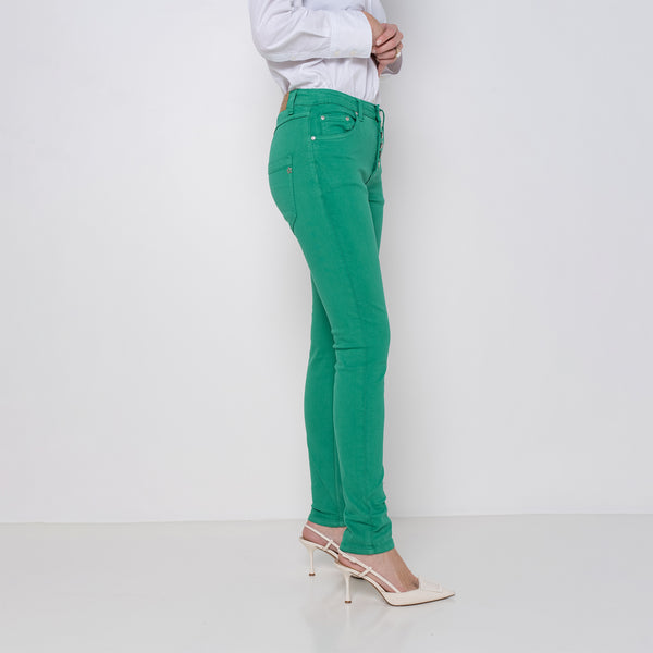 Color:Vert ,Boyfriend avec boutons fantaisies - Pantalon Couleurs Femme - Place du jour