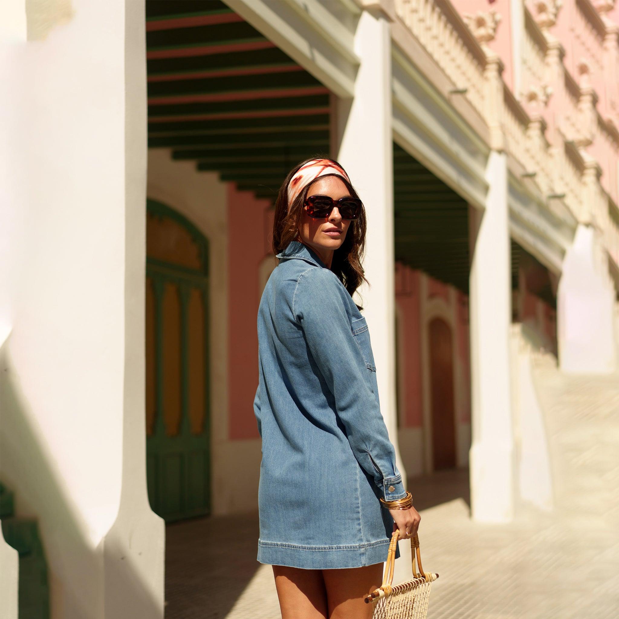 Jean bleu,Robe Milo Courte - Robe Femme - Place du jour Jean bleu,Robe Milo Courte - Robe Femme - Place du jour