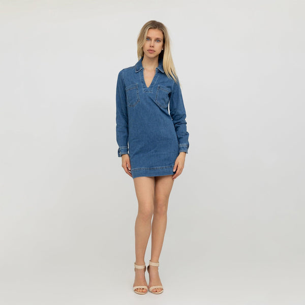 Color:Jean bleu,Robe Milo Courte - Robe Femme - Place du jour