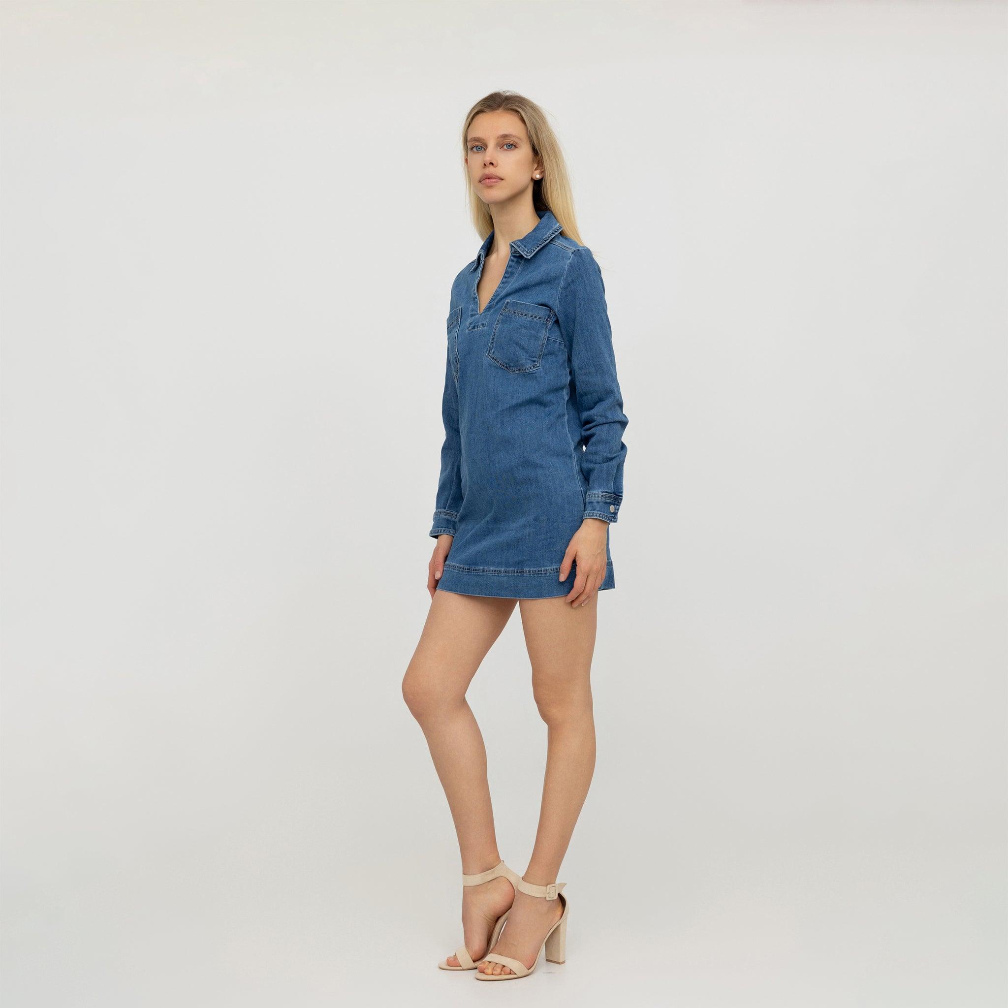 Jean bleu,Robe Milo Courte - Robe Femme - Place du jour Jean bleu,Robe Milo Courte - Robe Femme - Place du jour
