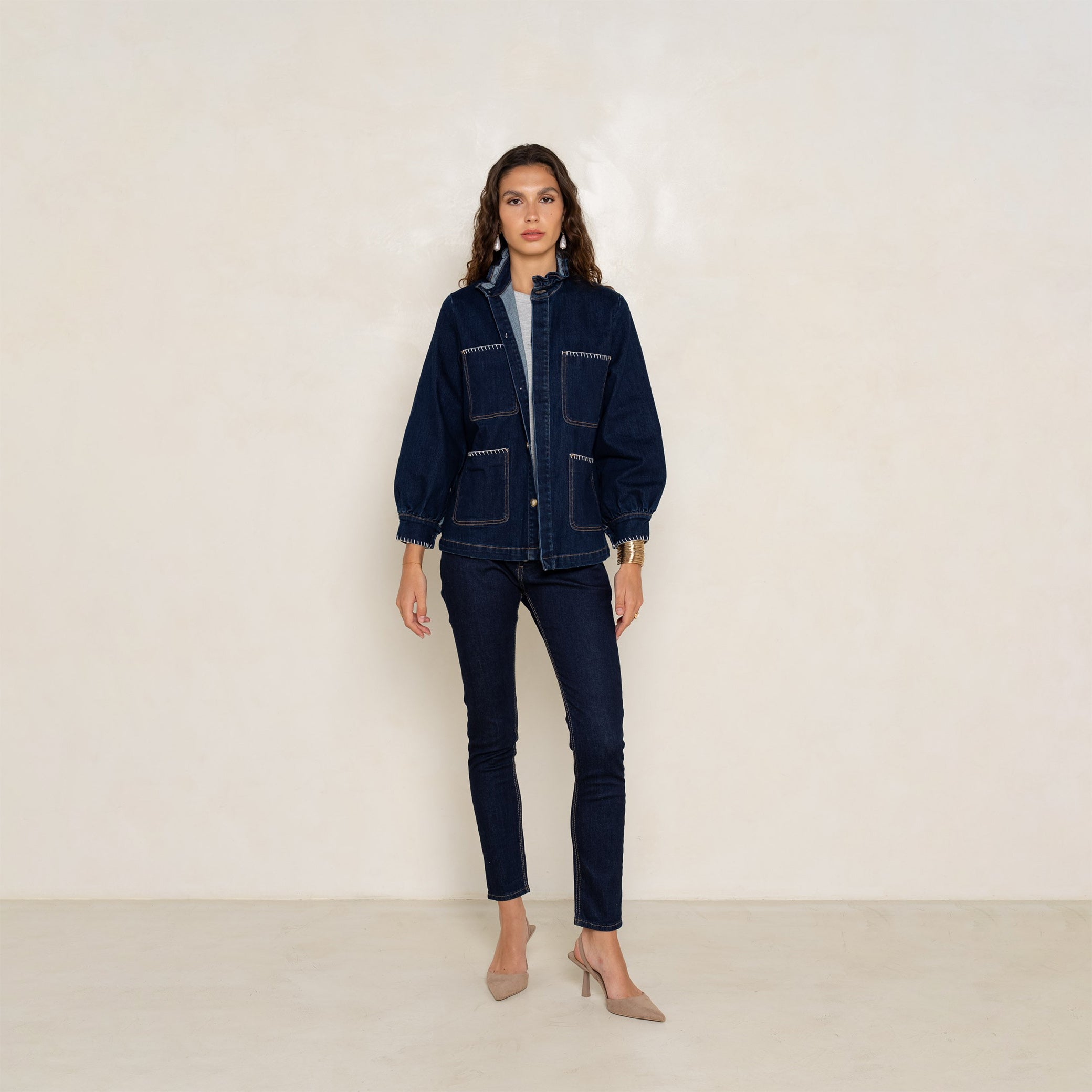 Veste Jean Brut Sans Col Veste Jean Brut Sans Col
