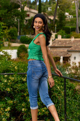 Jean bleu, Pantacourt Rachel JoggJeans Boutons - Vue 5 - Place du Jour