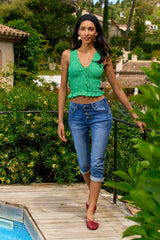 Jean bleu, Pantacourt Rachel JoggJeans Boutons - Vue 6 - Place du Jour