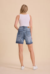 Jean bleu, short cross zoé