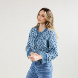 Jean bleu clair,Veste tweed carreaux Élise - Veste femme - Place du jour