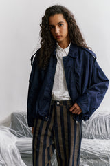 Jean bleu, Blouson Zippé Oversize Denim Brut - Vue 2 - Place du Jour