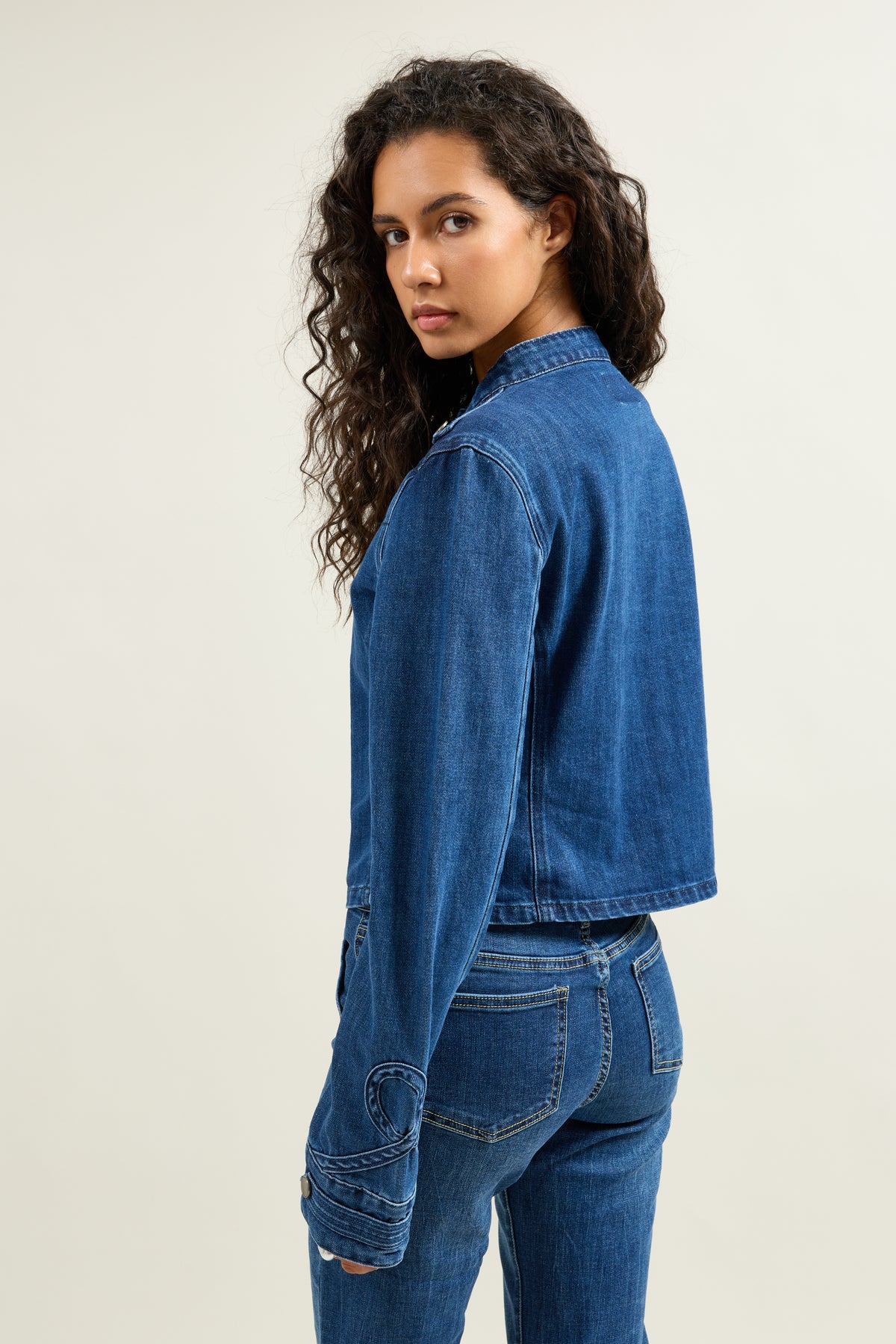 Jean bleu, Veste Napoléon Denim Officier - Vue 5 - Place du Jour