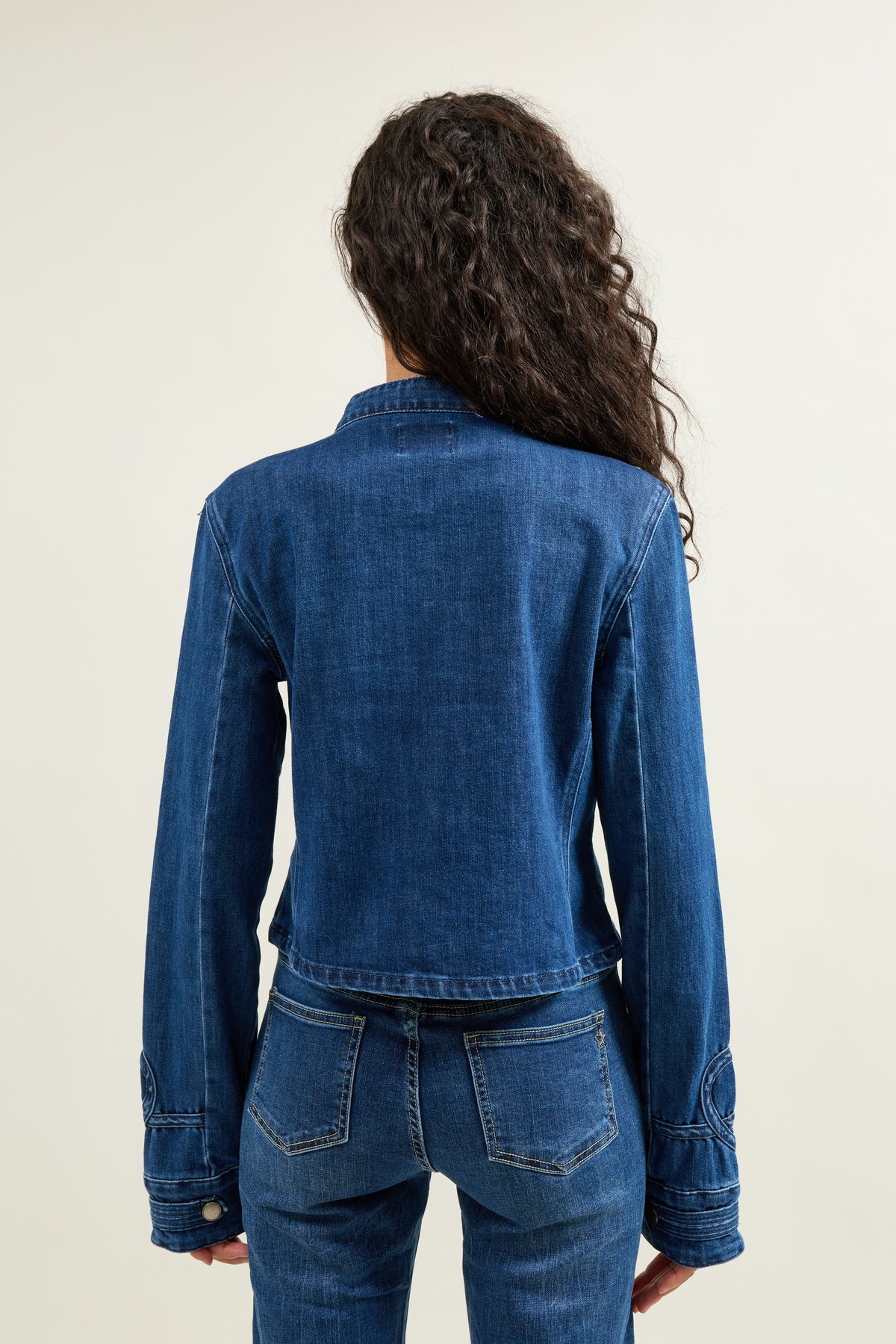 Jean bleu, Veste Napoléon Denim Officier - Vue 6 - Place du Jour