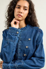 Jean bleu, Veste Napoléon Denim Officier - Vue 8 - Place du Jour