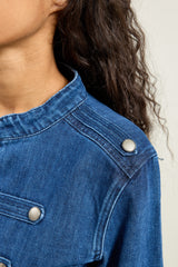 Jean bleu, Veste Napoléon Denim Officier - Vue 9 - Place du Jour
