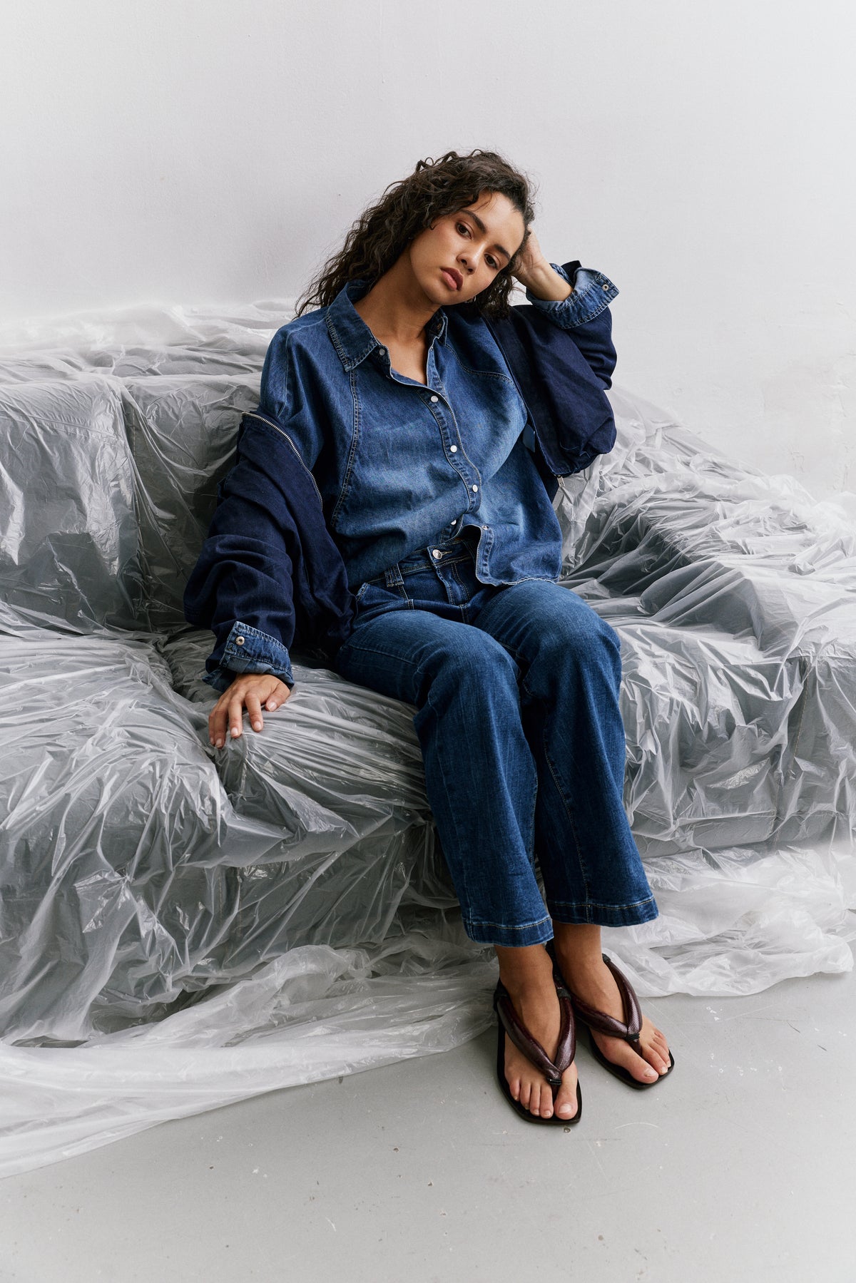 Jean bleu, Chemise en Jean Oversize - Vue 4 - Place du Jour