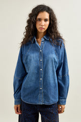 Jean bleu, Chemise en Jean Oversize - Vue 5 - Place du Jour