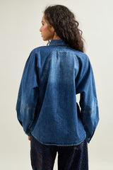Jean bleu, Chemise en Jean Oversize - Vue 9 - Place du Jour