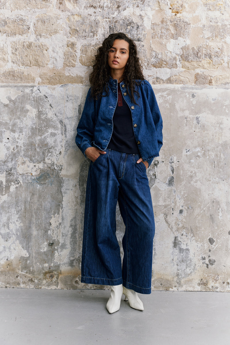 Blouson Jean Col Officier
