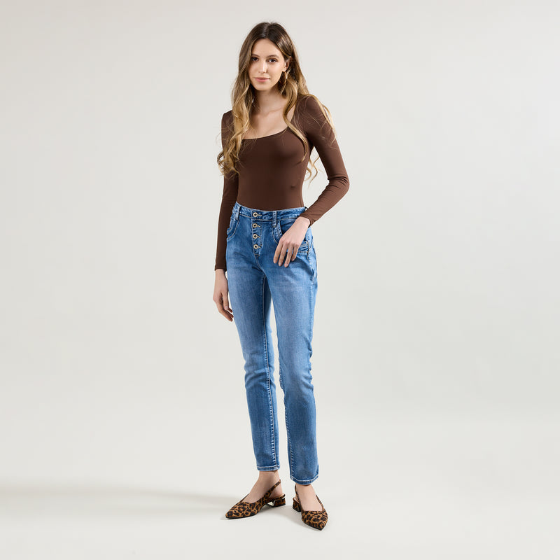 Jean Boyfriend Classique Taille Haute