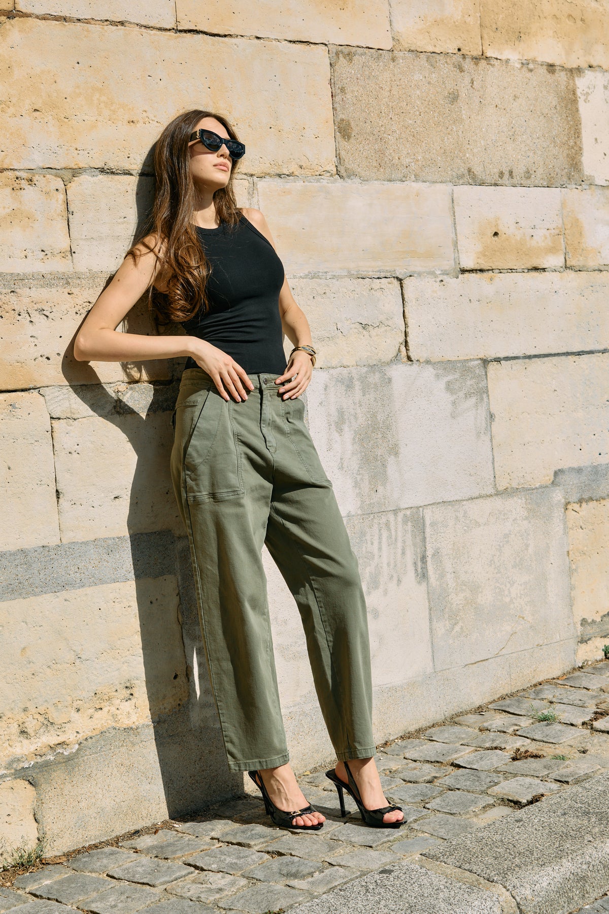 Kaki fonce, Jean Jeanne Sarouel Bleu Femme - Place du Jour