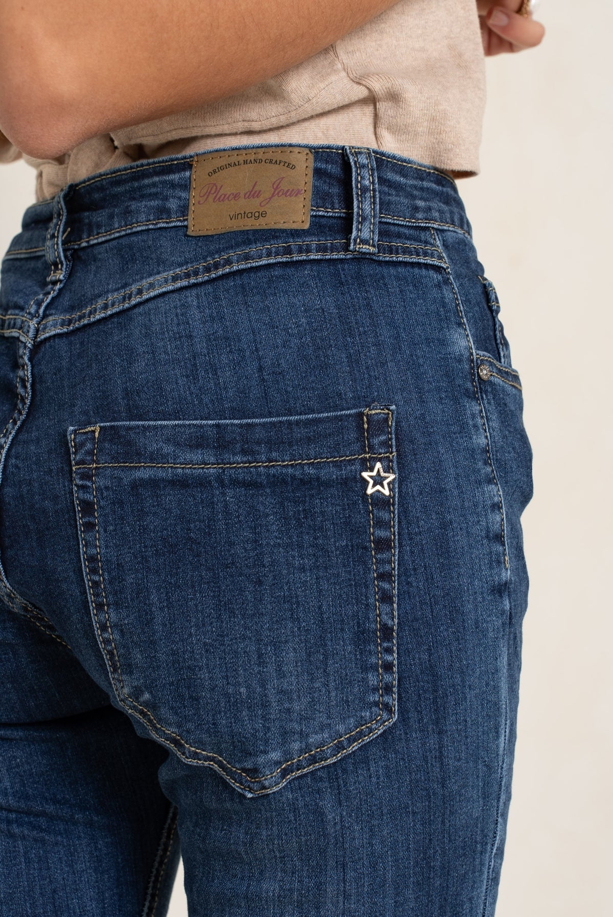 Jean bleu fonce,Pantalon Bella couleurs boyfriend - Pantalon femme - Place du jour