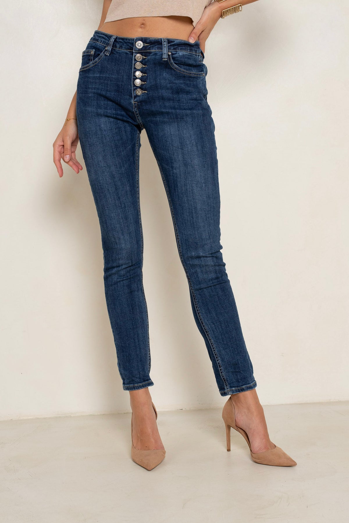 Jean bleu fonce,Pantalon Bella couleurs boyfriend - Pantalon femme - Place du jour