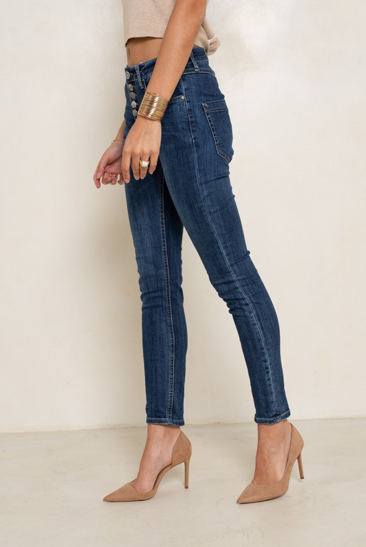 Jean bleu fonce,Pantalon Bella couleurs boyfriend - Pantalon femme - Place du jour