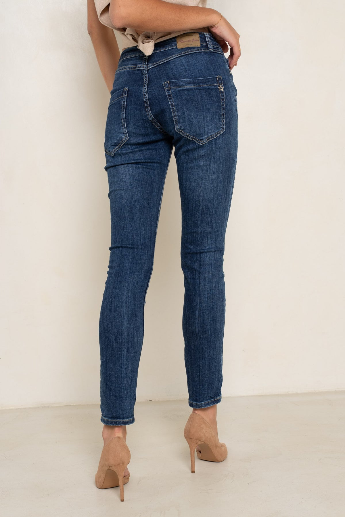 Jean bleu fonce,Pantalon Bella couleurs boyfriend - Pantalon femme - Place du jour